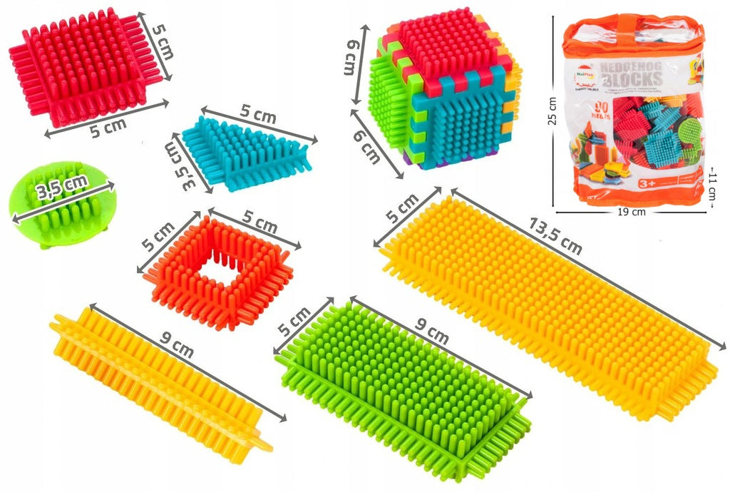 KLOCKI KONSTRUKCYJNE JEŻYKI WAFLE EDUKACYJNE 90el.