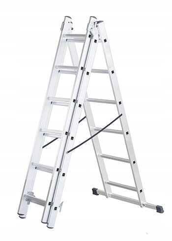 Drabina Aluminiowa produkt POLSKI + GRATIS Wielofunkcyjna 3x8 stopni