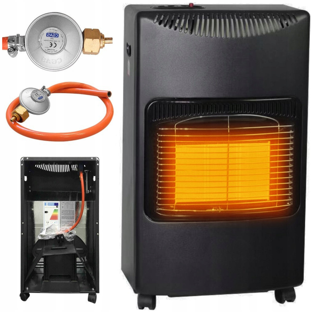 Piecyk Gazowy Piec Reduktor Gaz Grzejnik na Butle Wąż LPG 4,2kW Zestaw