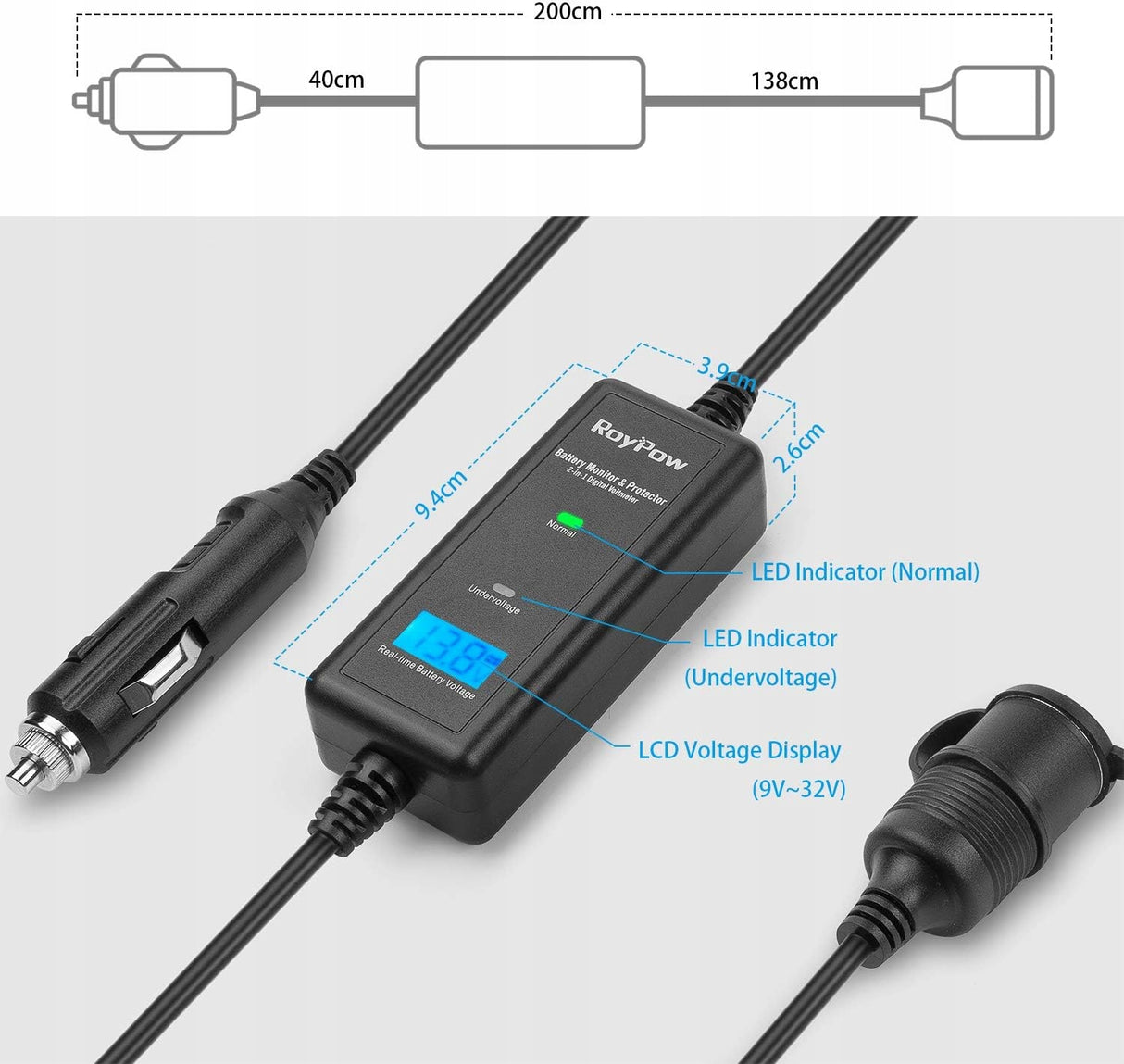 Samochodowy Ochraniacz I Przedłużacz VM10 12 V 10 A 120 W All-in-1