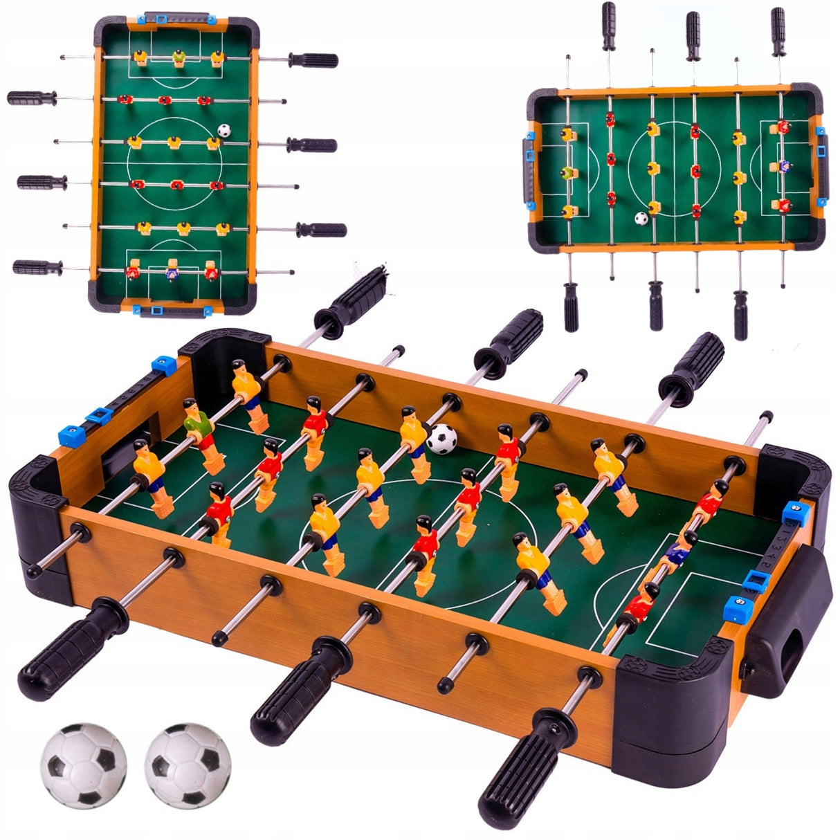 Piłkarzyki Gra Zręcznościowa Drewniany Football Mini Stół do Gry 51x25 cm