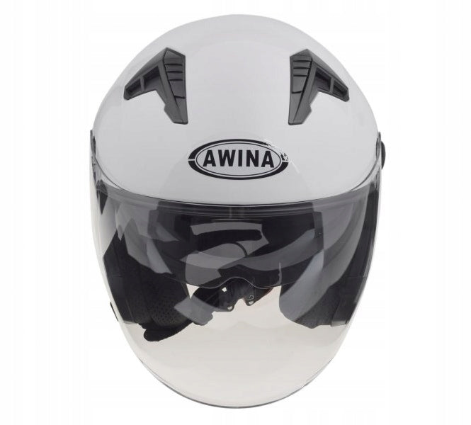 Kask Motocyklowy Otwarty Ochronny Blenda Przeciwsłoneczna Biały Rozmiar XL