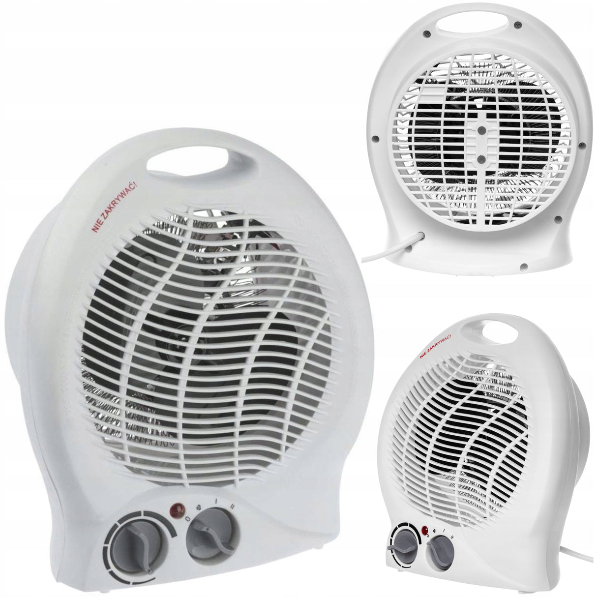 Grzejnik Elektryczny Farelka Termowentylator z Termostatem 2000 W 3 Poziomy