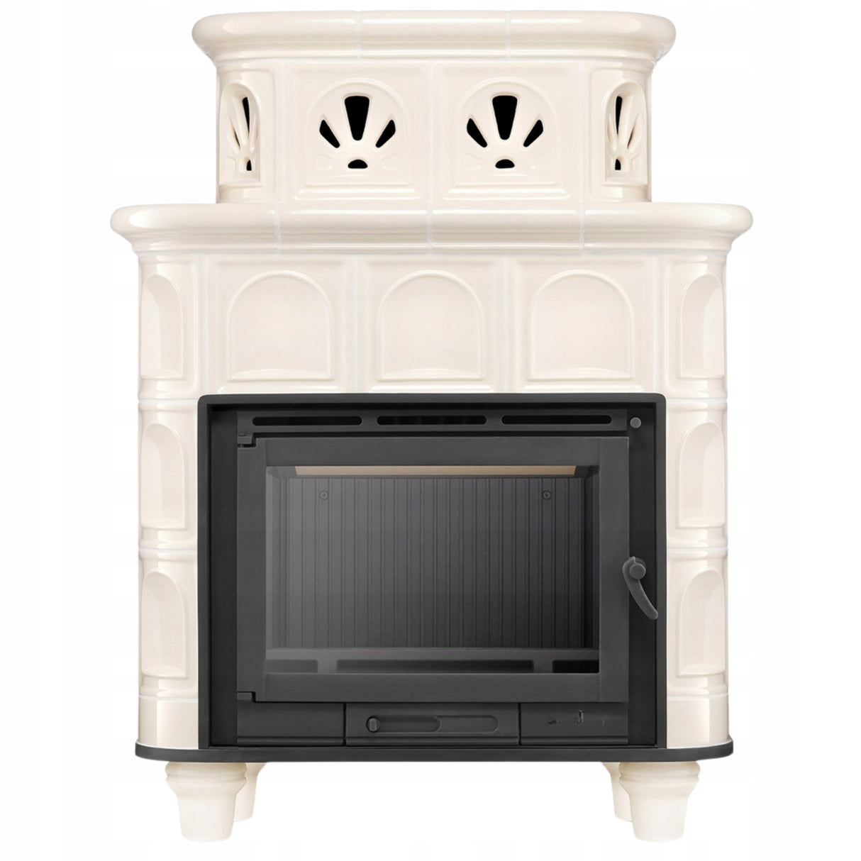 Piec Kominek Piecyk Koza Kaflowy Kominkowa Beżowa 13kW Ceramiczny Obudowa