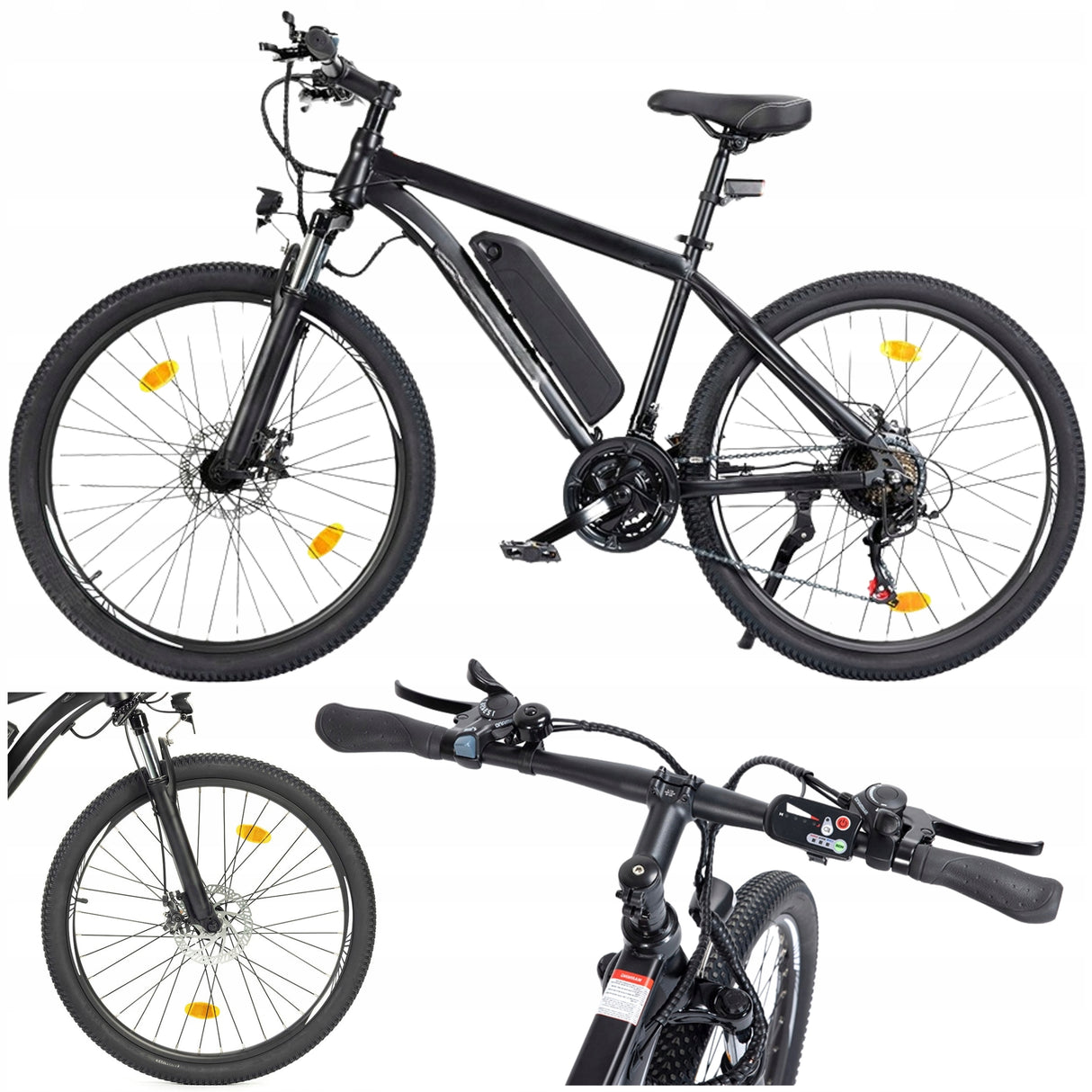 Rower Elektryczny Miejski Górski 65km 25km/h 36V 13Ah Czarny 26" Cali Koło