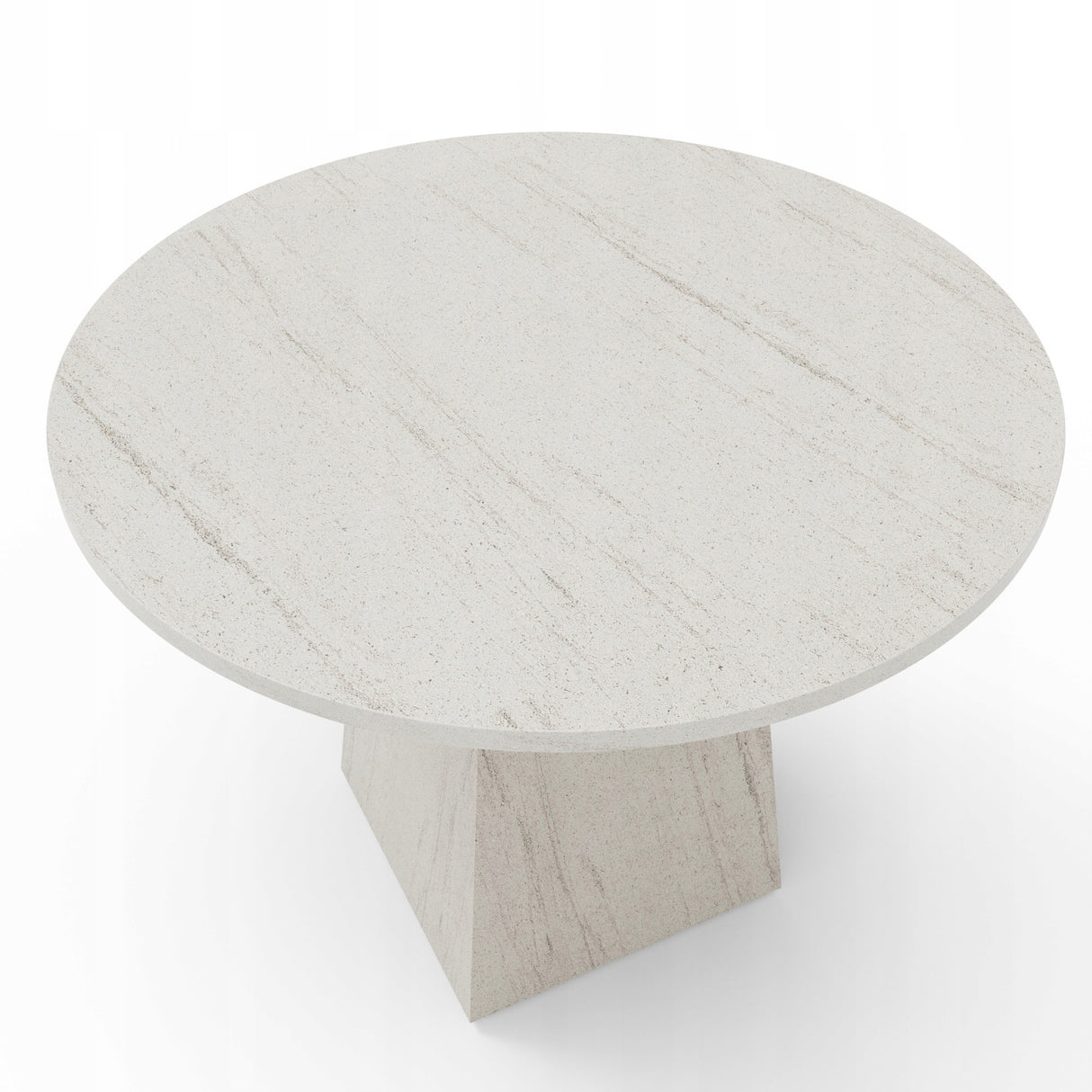 Stół do Jadalni z Kamiennym Dekorem Elegancki Ipanema Biała Solidna 100 cm
