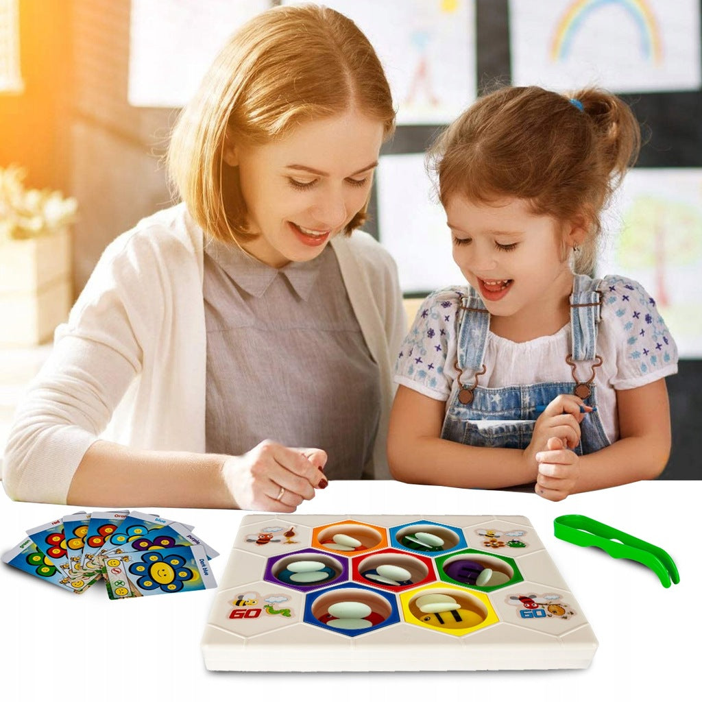 Pracowite Pszczółki Montessori Zręcznościowa Układanka Gra Plaster Miodu