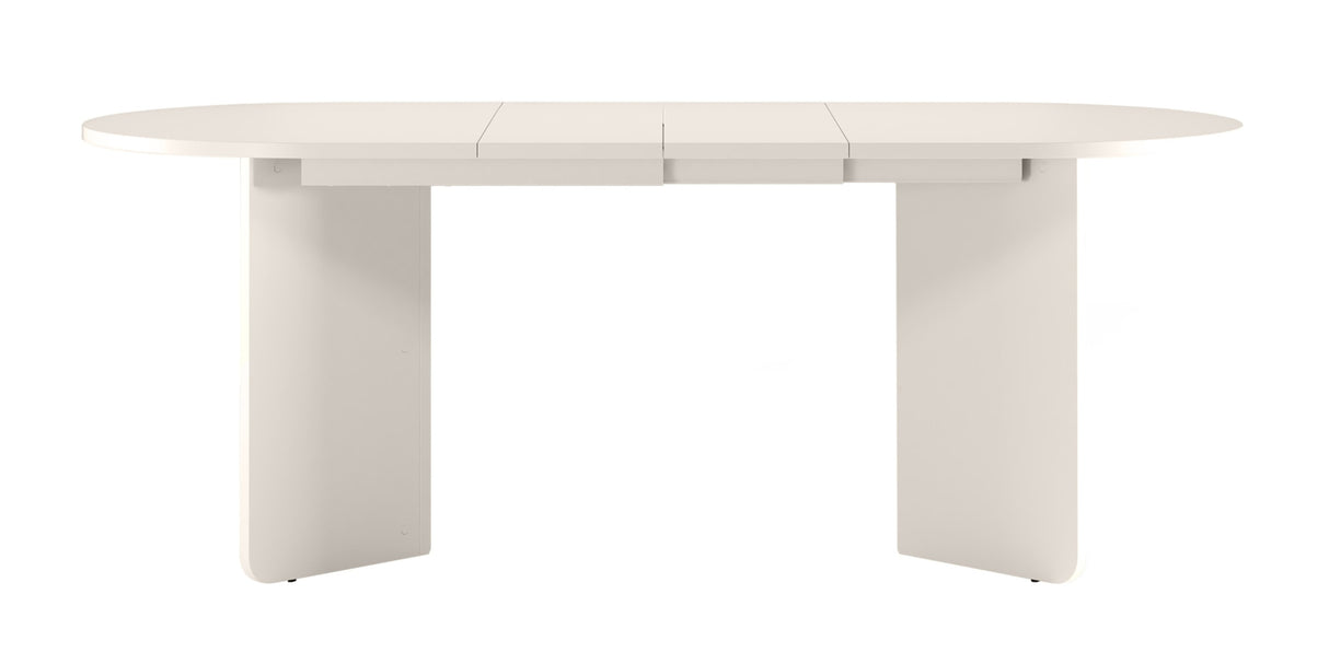 Stół Rozkładany Owalny Dwa Wkłady Powiększające Blat 140-200 x 90cm Kaszmir