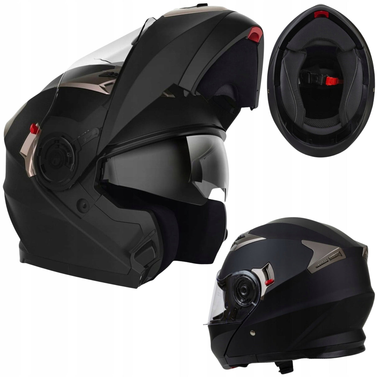 Kask Motocyklowy Szczękowy FLIP-UP S pod Interkom, ECE22-06 Rozmiar M