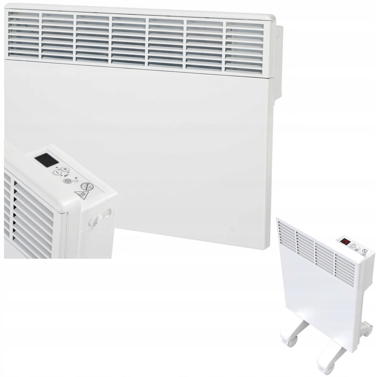 Grzejnik Elektryczny Termostat Programator Ścienny Przenośny 1500 W Biały