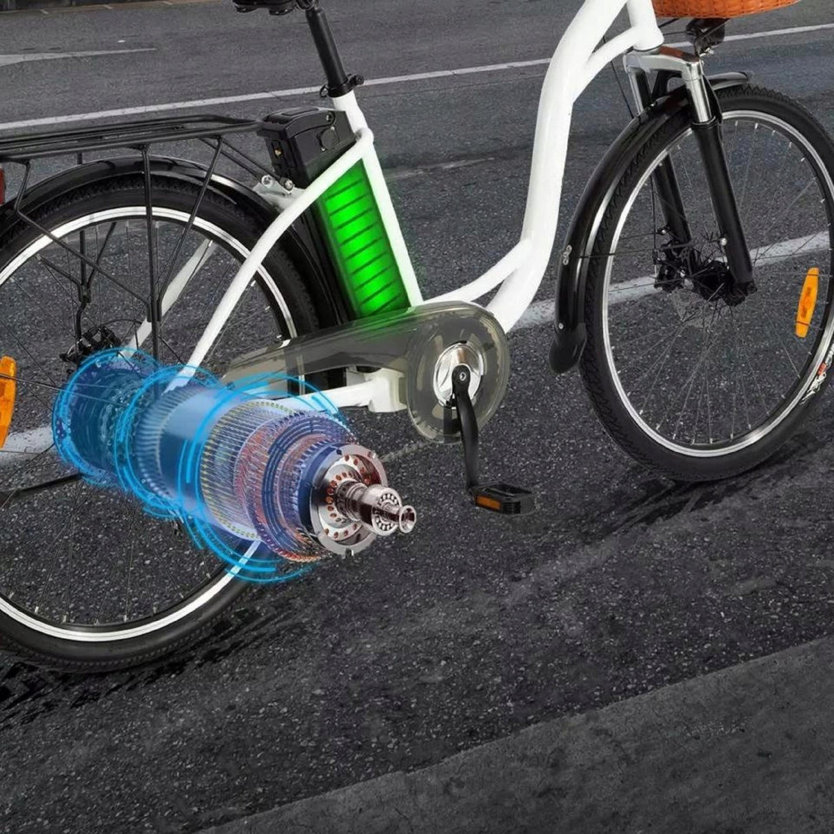 Rower Elektryczny Miejski 36V 12.5Ah 25km/h 250 W WARIANTY Koło 26" Cali