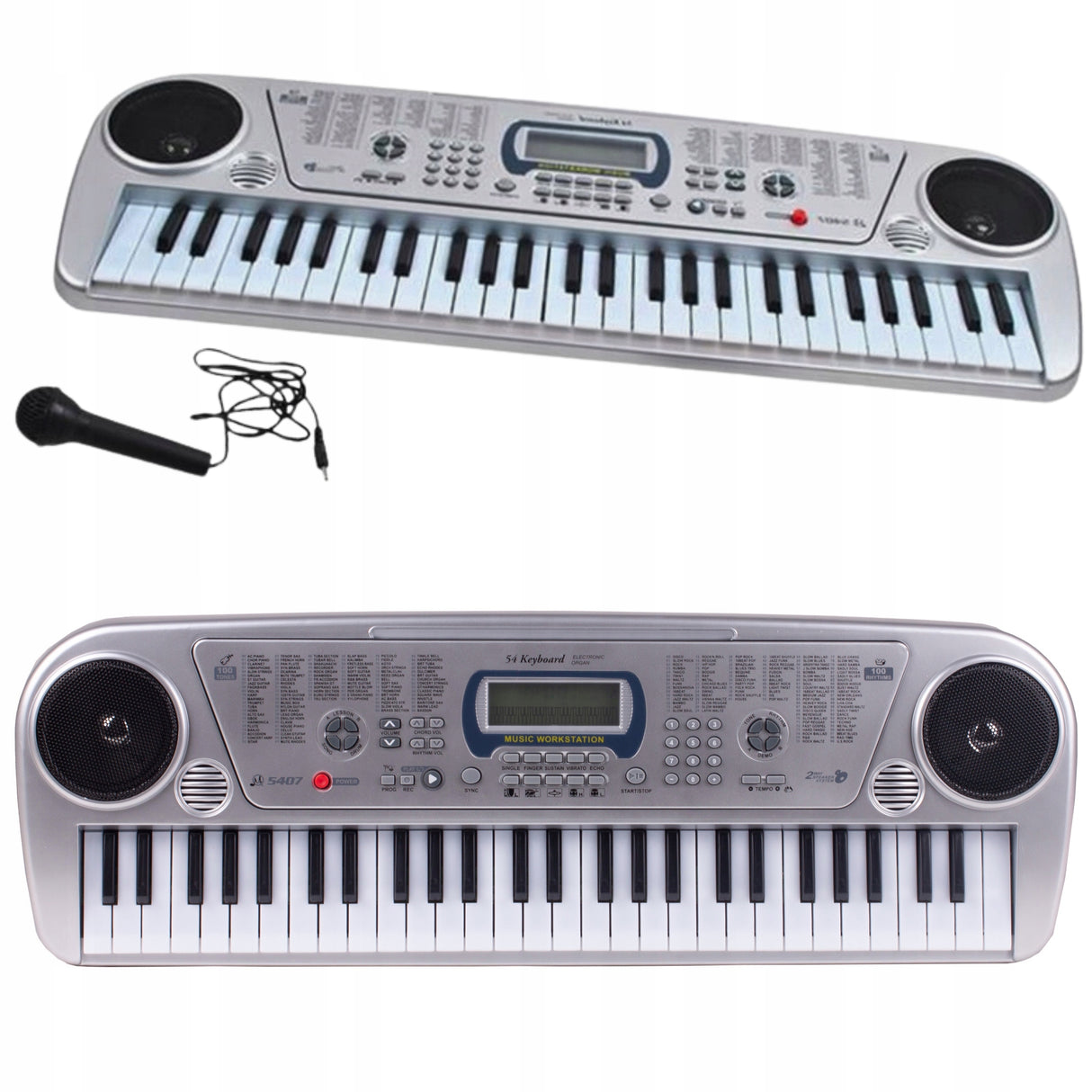 Keyboard Pianinko z Mikrofonem Organy 54 Klawisze do Grania Wyświetlacz Led