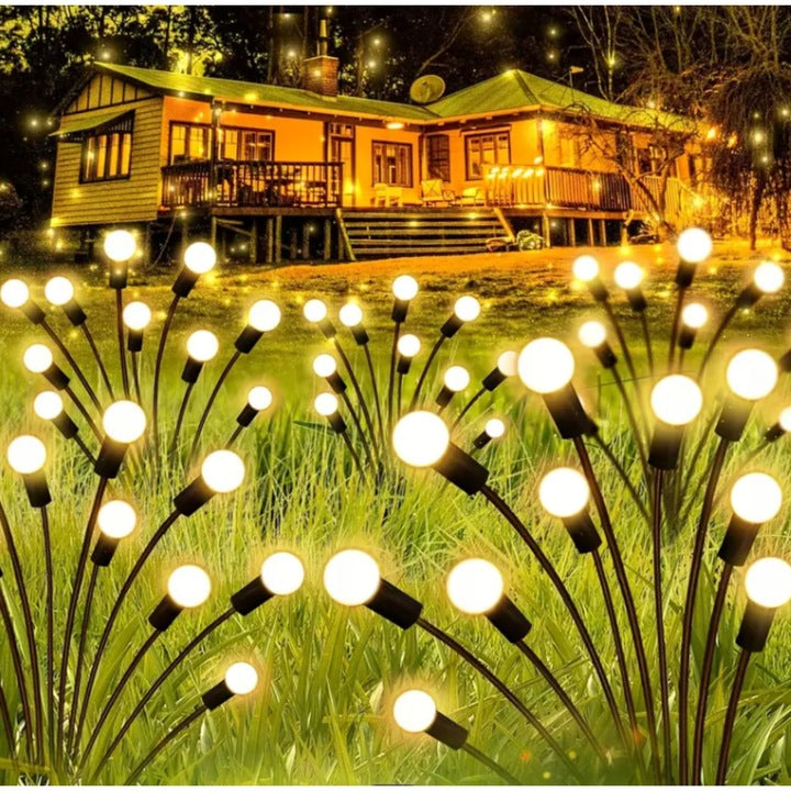 LAMPA OGRODOWA SOLARNA KULKI LED WBIJANA Z CZUJNIKIEM OZDOBA KULECZKI 2 Szt