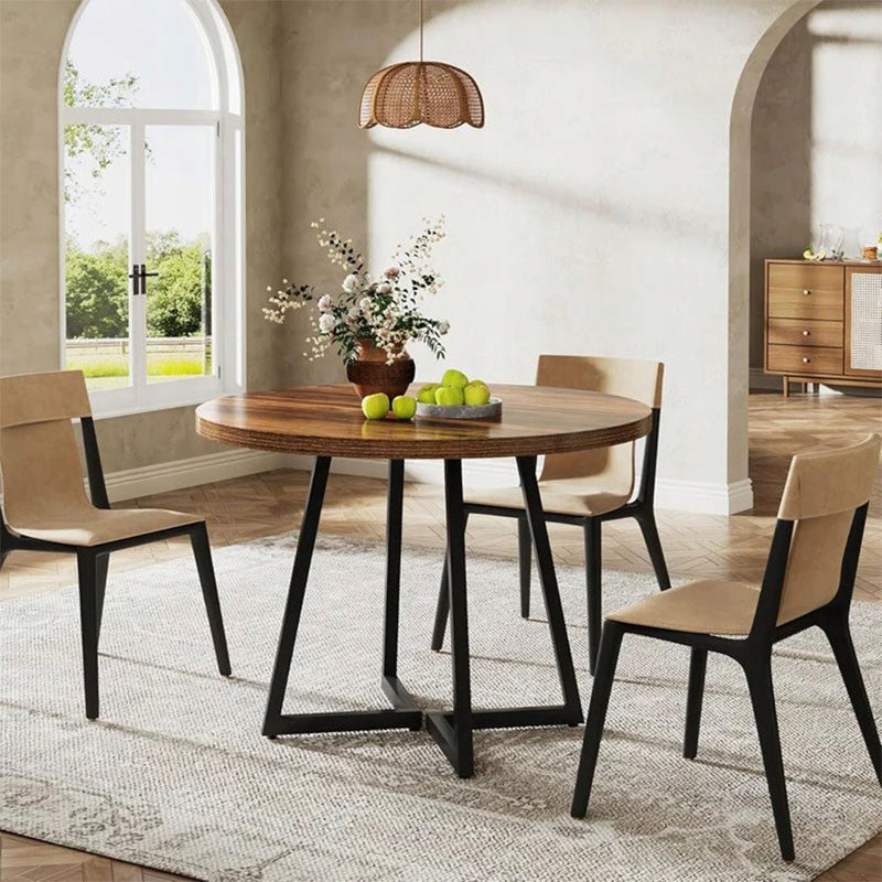 Stół Jadalniany HOGA-J0409 84x84x74 cm Czarno Brązowy Płyta MDF Solidny
