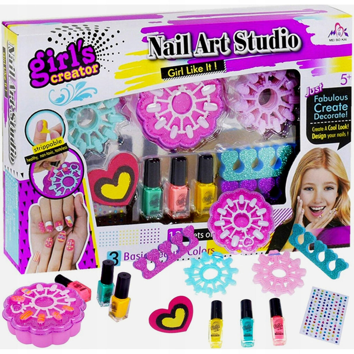 Zestaw Do MANICURE Malowania Paznocki Dla Dzieci