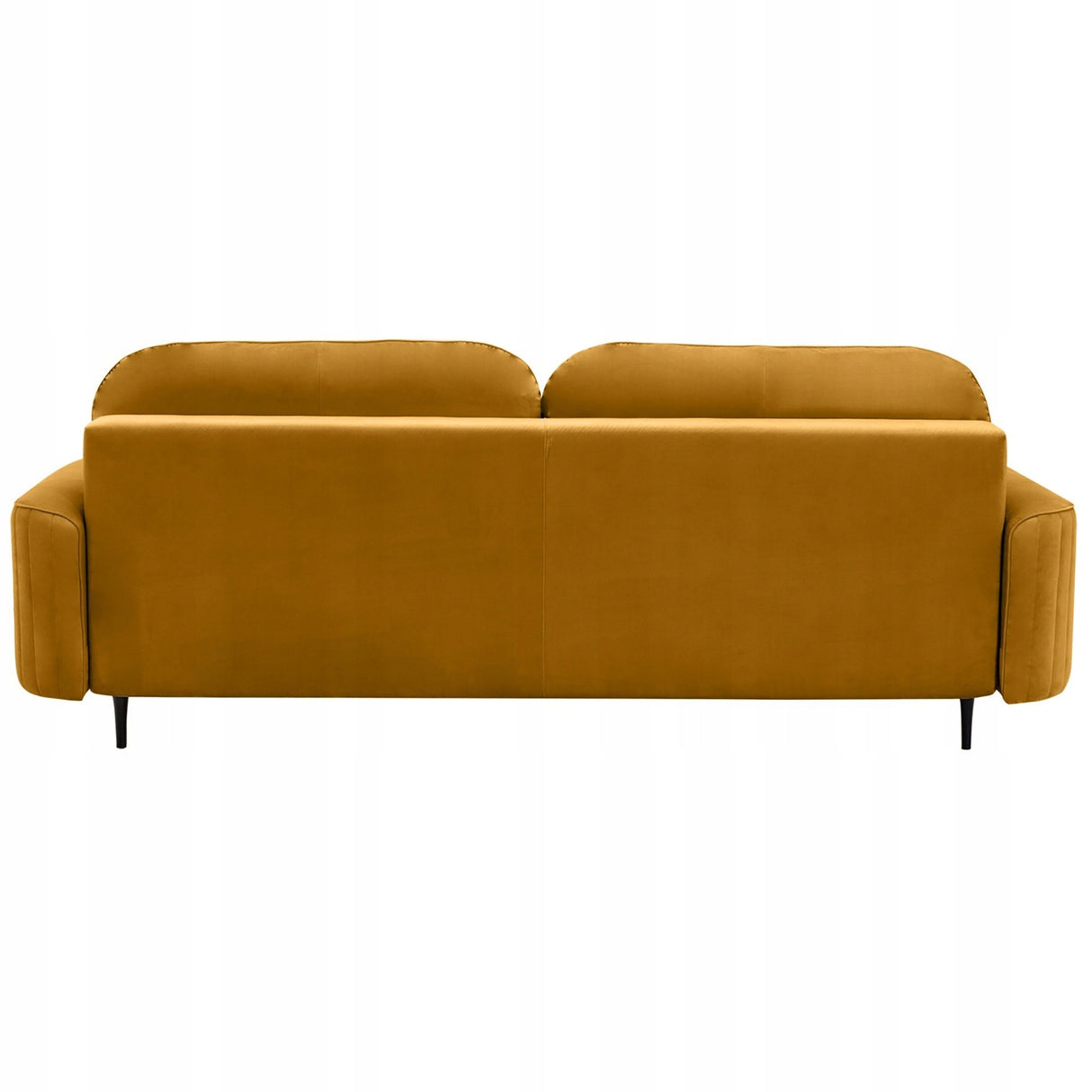 Sofa Rozkładana z Pojemnikiem na Pościel Welurowa Salonowa Żółta 244x102cm
