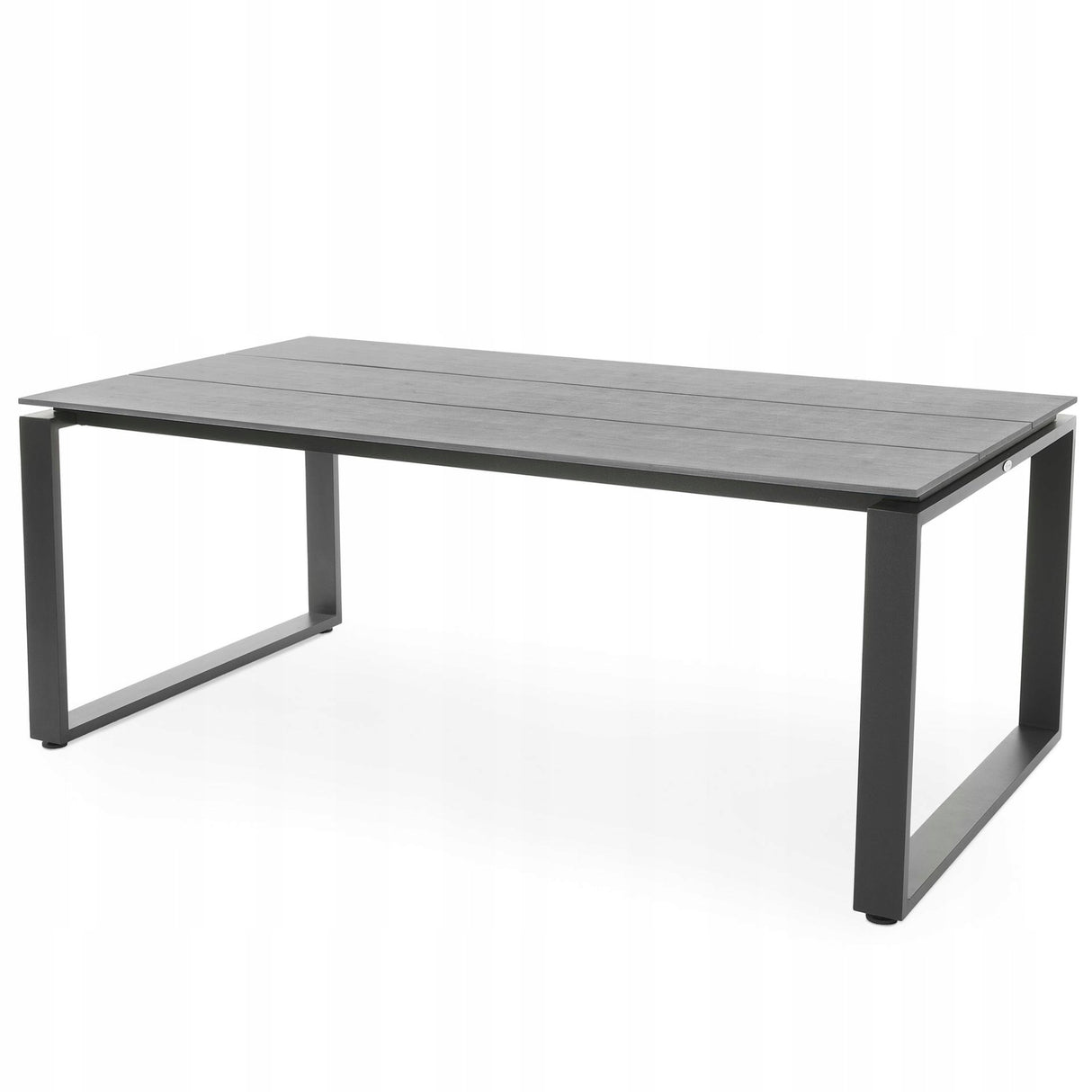 Duży Stół Ogrodowy z Blatem Polywood Aluminiowy 8 Osobowy 180cm Szary