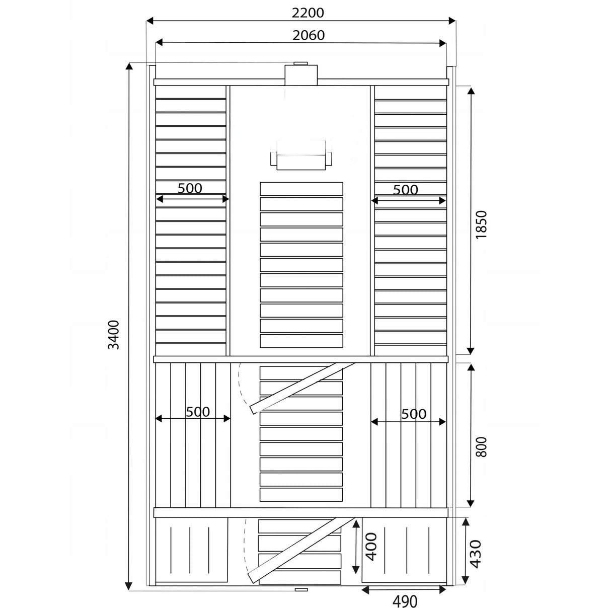 Sauna Ogrodowa Zestaw z Piecem na Drewno Beczka 340 cm Szwedzkie Drewno