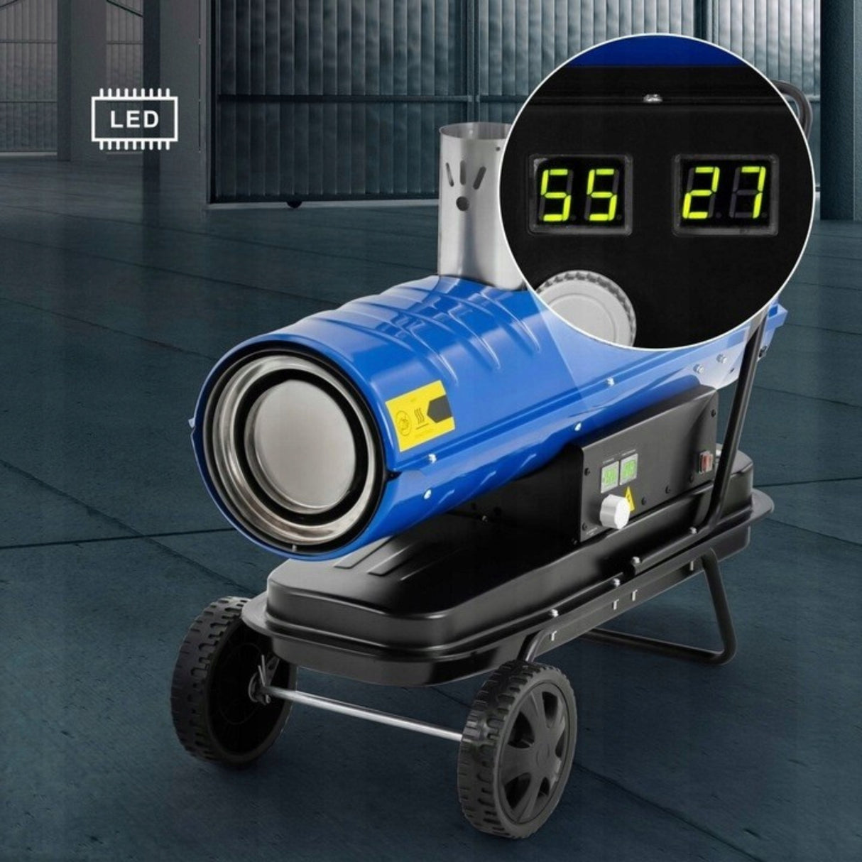 Nagrzewnica Spalinowa Olejowa Mobilna Ogrzewacz z Termostatem i LCD 20 kW