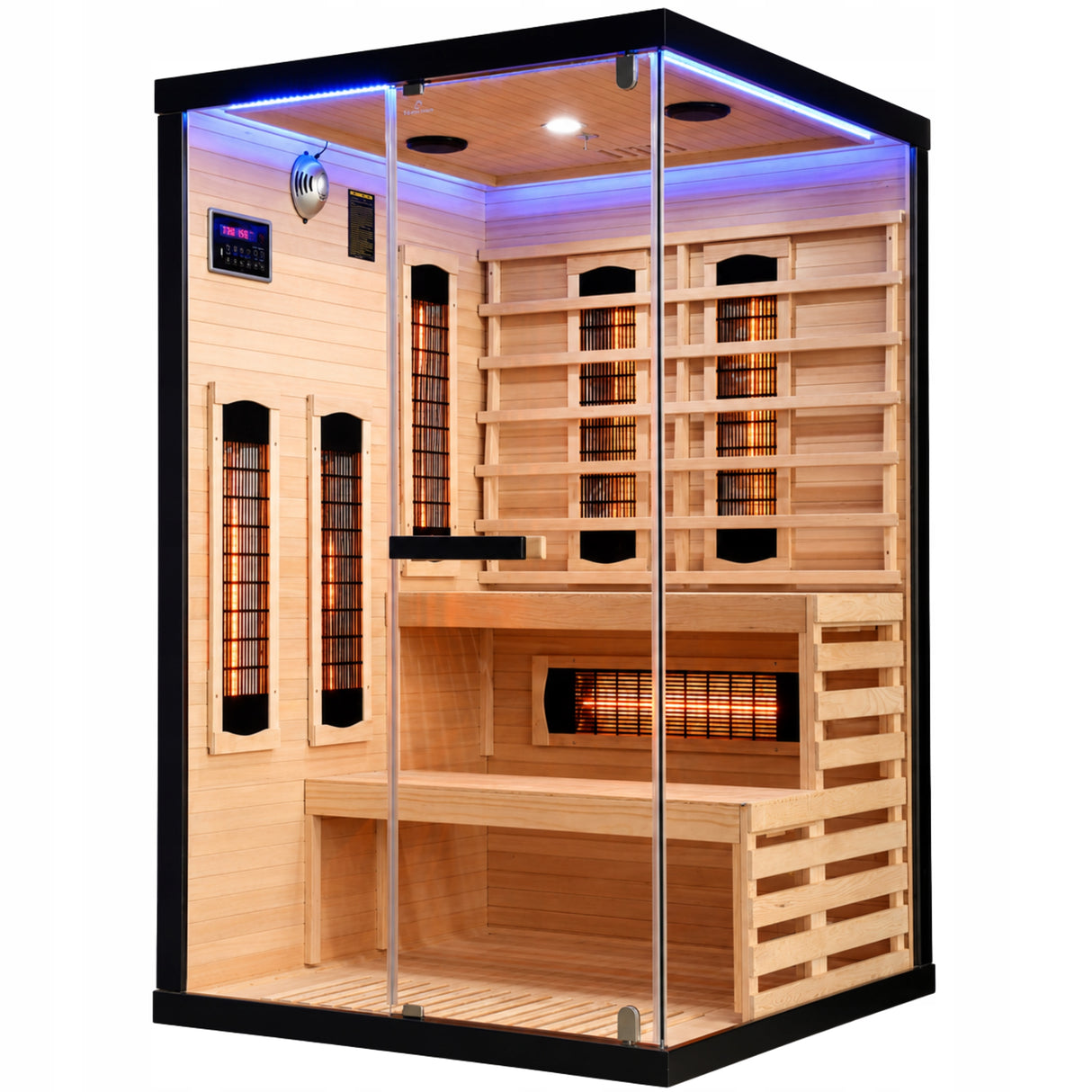 Sauna Dwuosobowa Infrared Domowe Spa na 2 Osoby Narożna Czarna Solara Lux