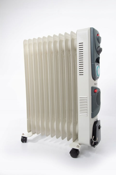 Grzejnik Olejowy 11 Żeberkowy 4000W Turbo Termostat Timer Nadmuch Kaloryfer