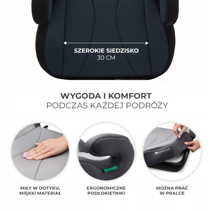 Fotelik Samochodowy dla Dziecka Podstawka Samochodowa Boost Czarny 36kg kk