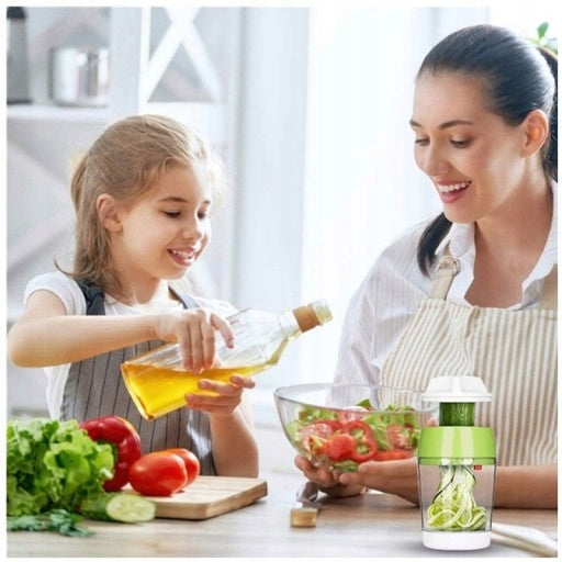 Ręczna Krajalnica Spiralna Temperówka Do Warzyw Owoców Z Pojemnikiem 400ml