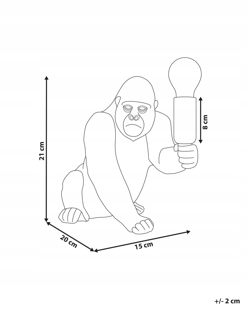 Lampa Goryl Harambe Złota Stołowa Unikatowa Mosiądz 21 cm Funkcjonalna