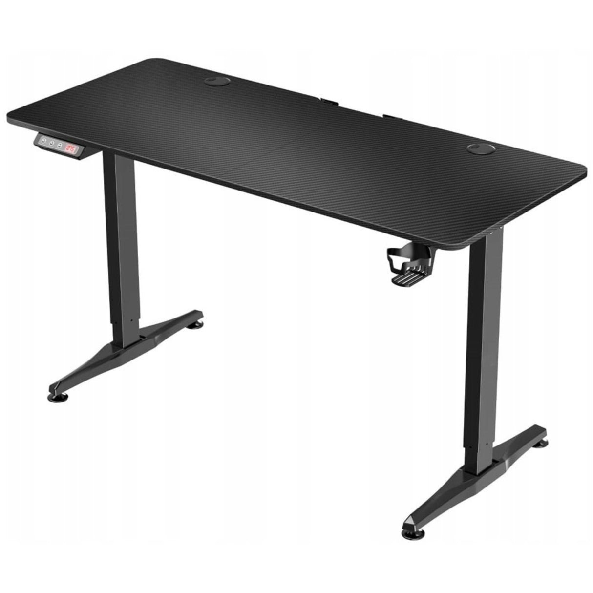 Biurko Elektryczne Regulowane Gamingowe Biurowe Panel LED Duże Czarne 140cm