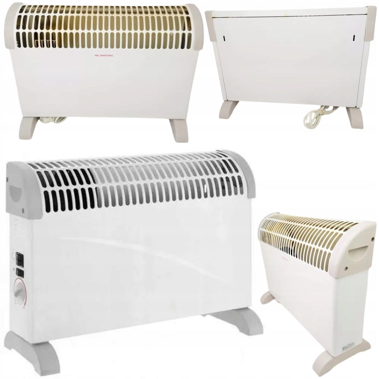 Grzejnik Elektryczny Konwektorowy Termostat Nawiew 750W 1250W 2000W 3 Tryby