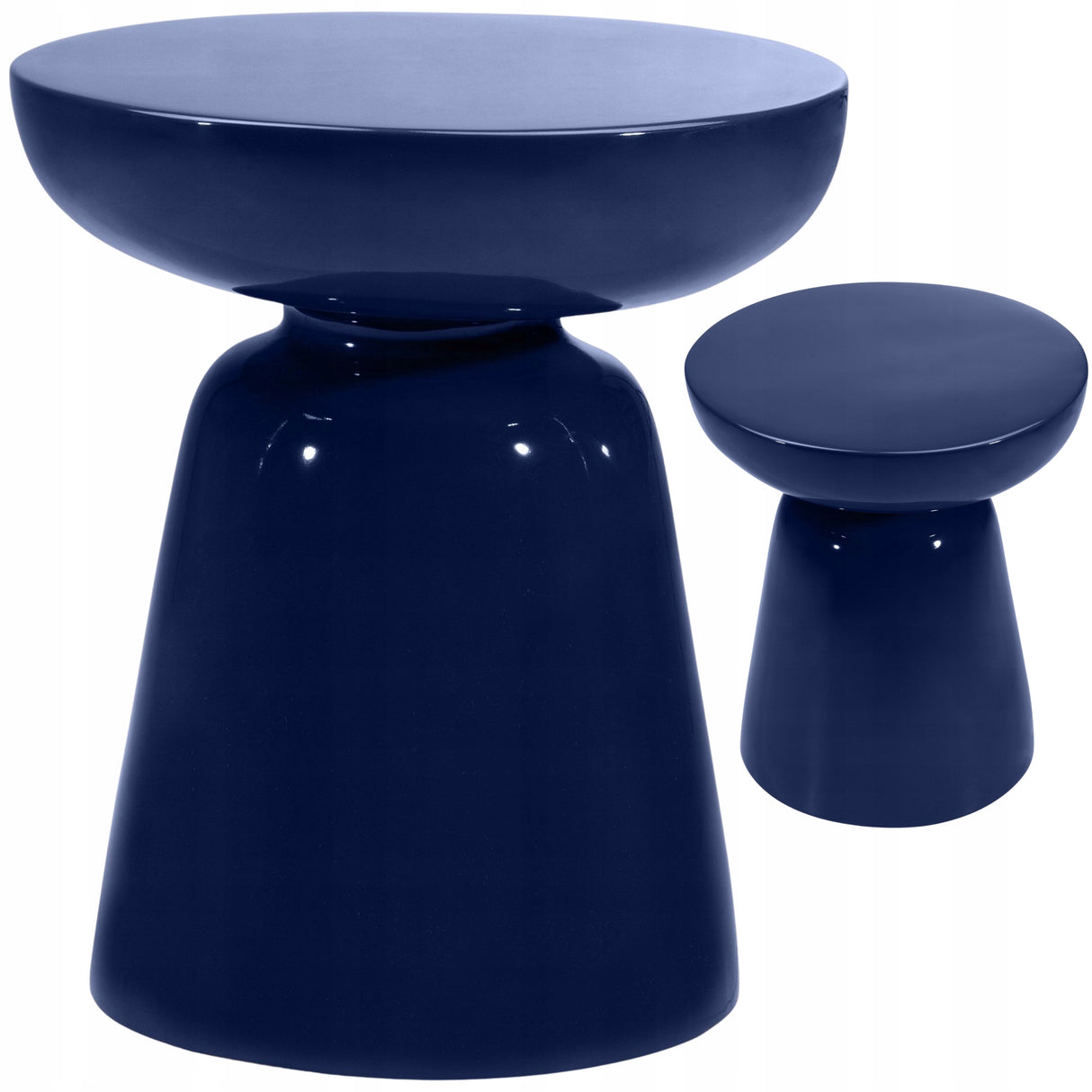 Stolik Boczny Tlenek Magnezu Wytrzymały Ekologiczny Kobaltowy Glossy 40 cm