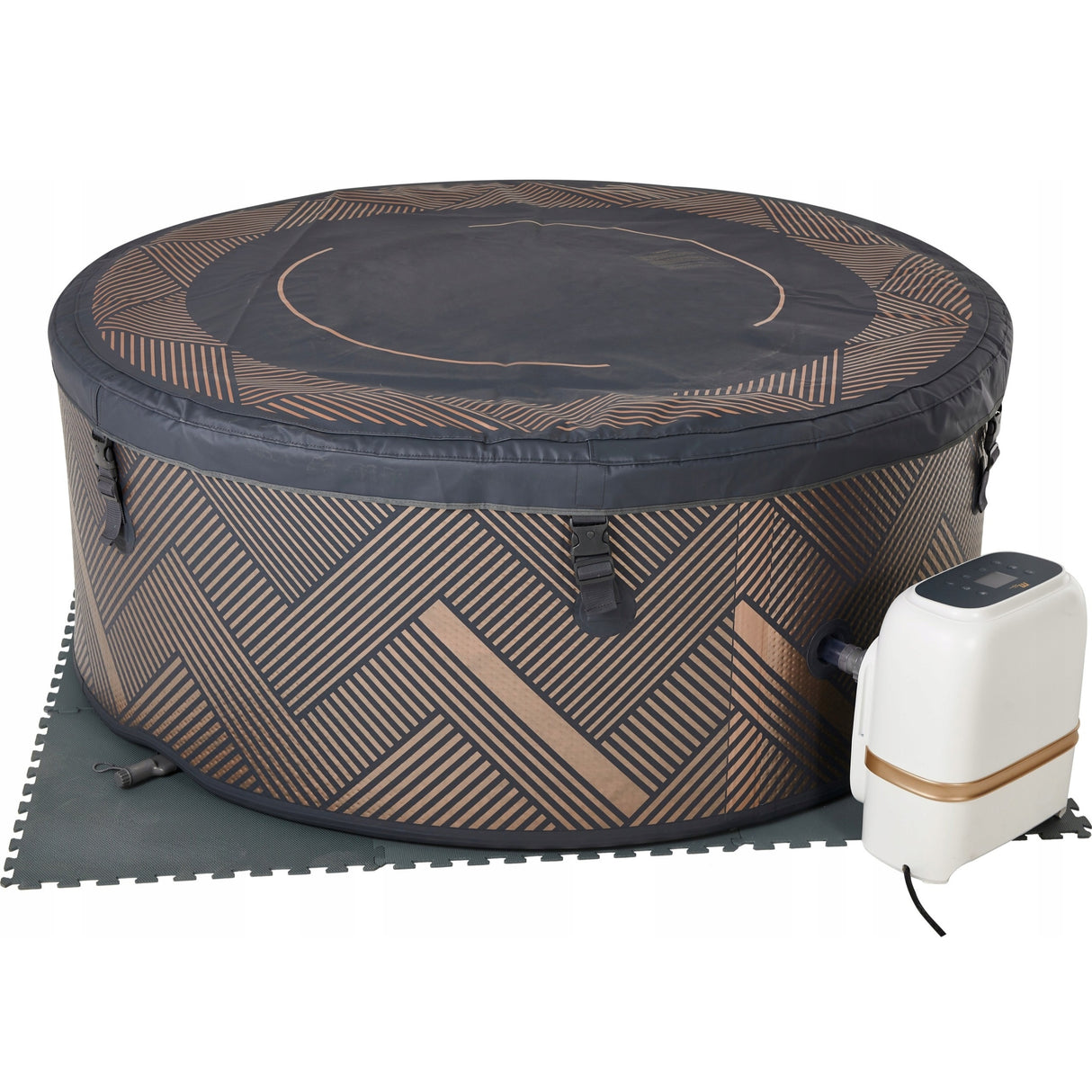 Basen z Hydromasażem Dmuchany Podgrzewana Woda Relax 8 Osobowy 1120L WiFi