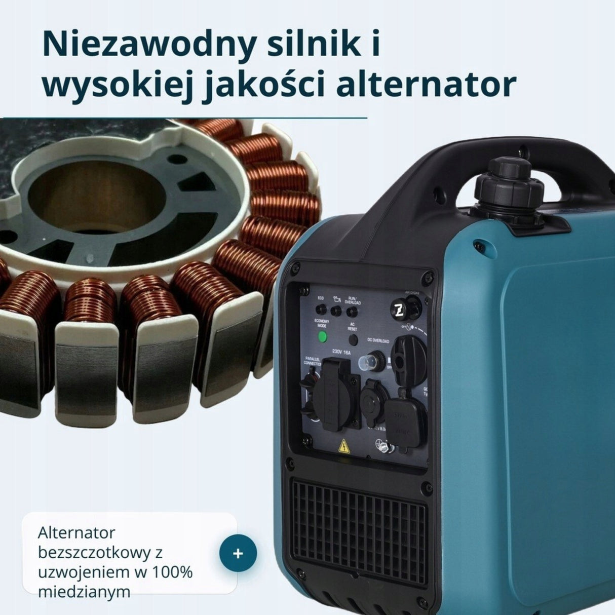 Przenośny Inwerterowy Agregat Generator Prądotwórczy 2000W Benzyna Prezent