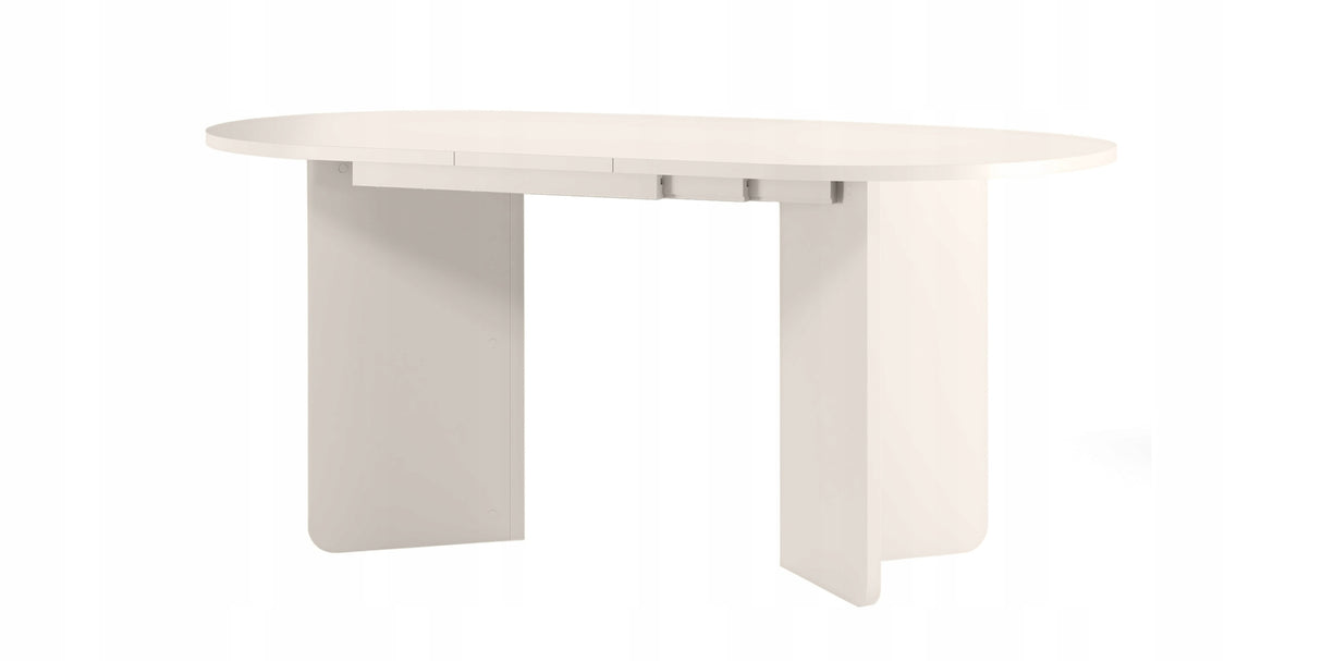 Stół Rozkładany Owalny Dwa Wkłady Powiększające Blat 140-200 x 90cm Kaszmir
