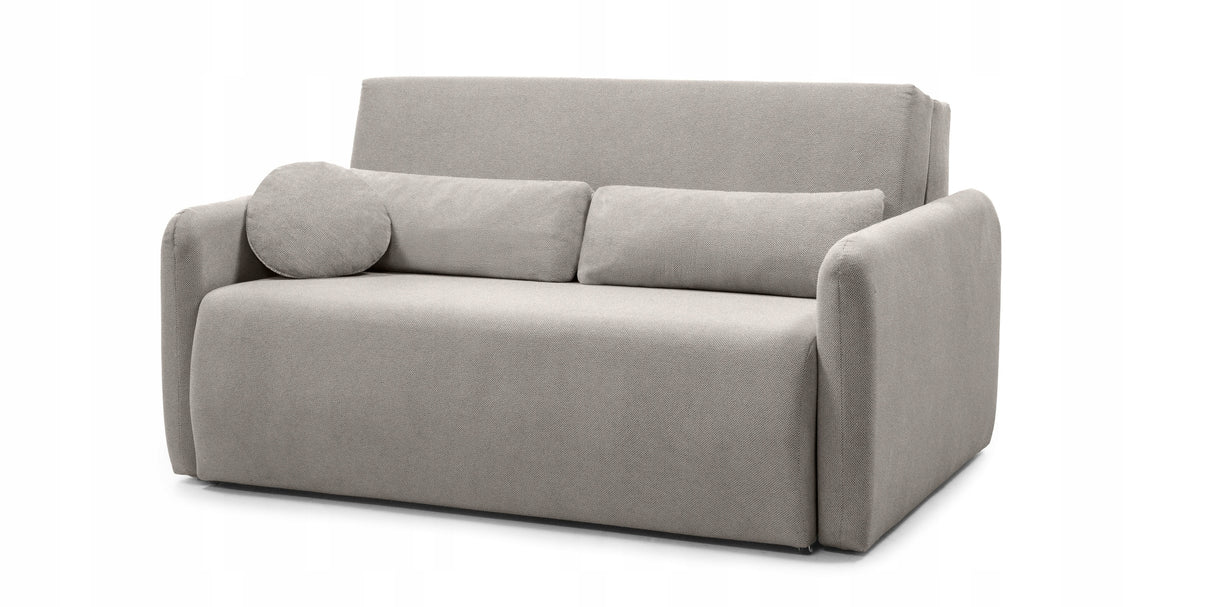 Sofa Rozkładana z Funkcją Spania i Pojemnikiem Beżowoszara 160x105/192 cm