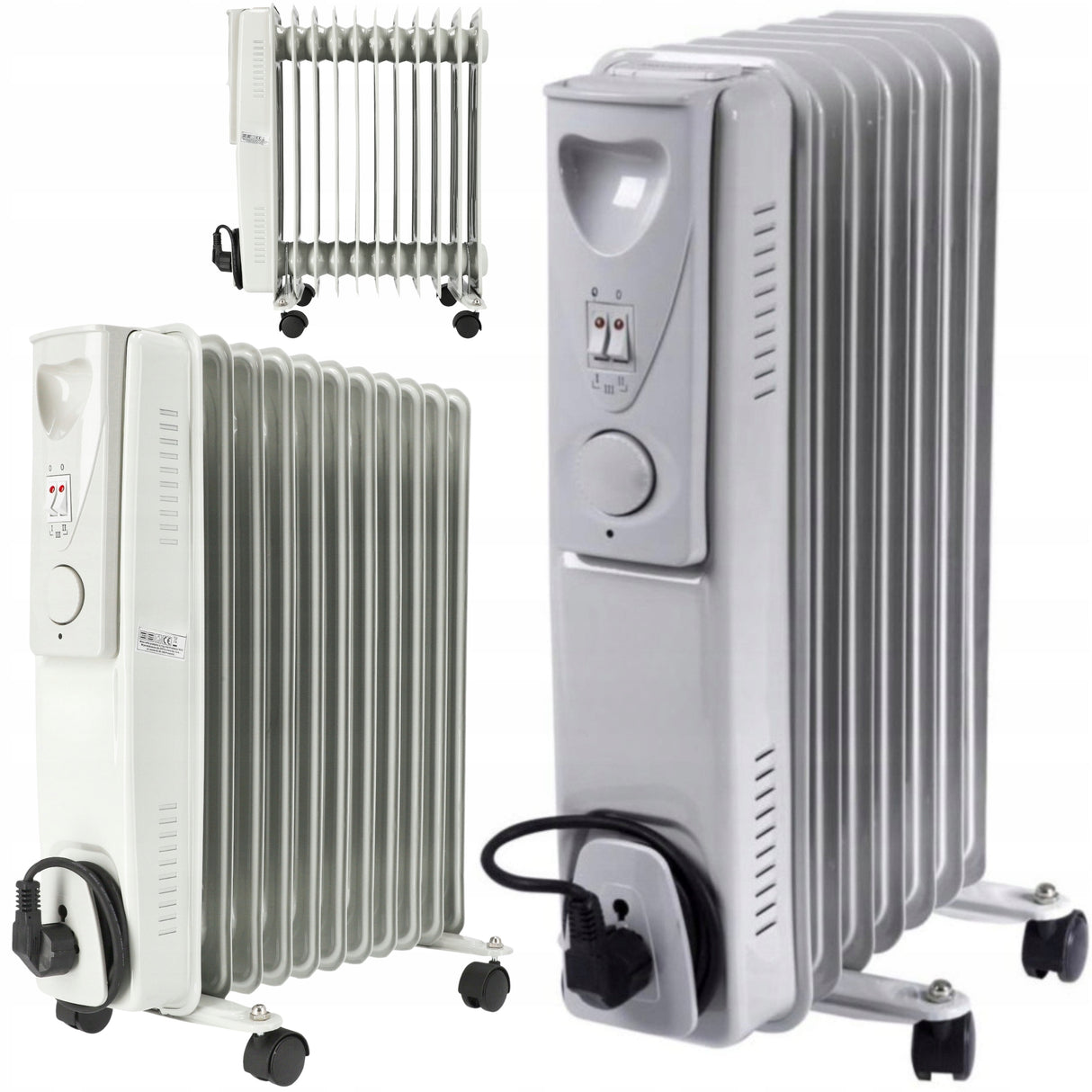 Grzejink Elektryczny Olejowy Termostat Żeberkowy Olejak 2500 W 11 Żeberek