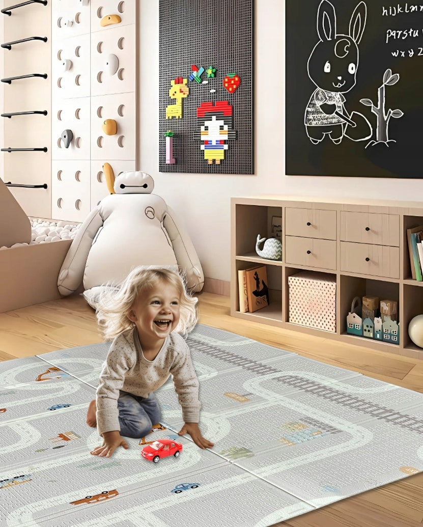 Dwustronna Mata Składana Piankowa Edukacyjna Duża 200x180 cm dla Niemowląt