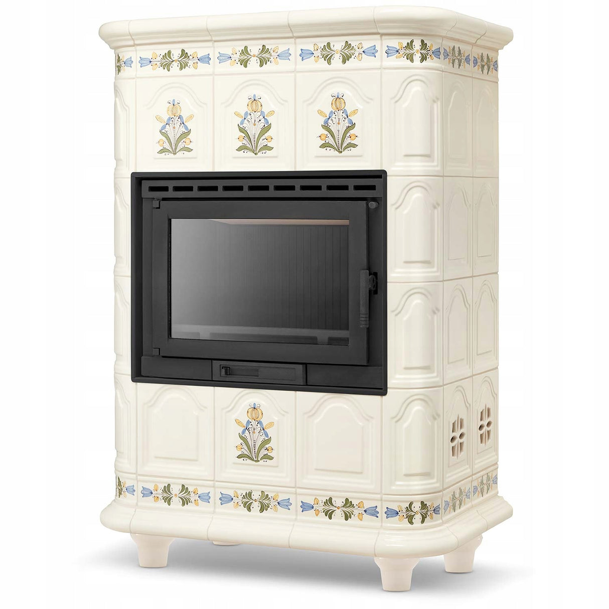 Piec Kominek Kaflowy Ceramiczny Koza 13kW Piecyk Beżowy Obudowa Kominkowa