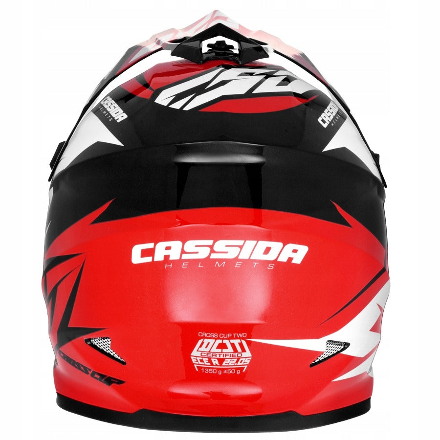 Kask Motocyklowy Cross Cup/Two + Gogle, Kominiarka, Czerwony L