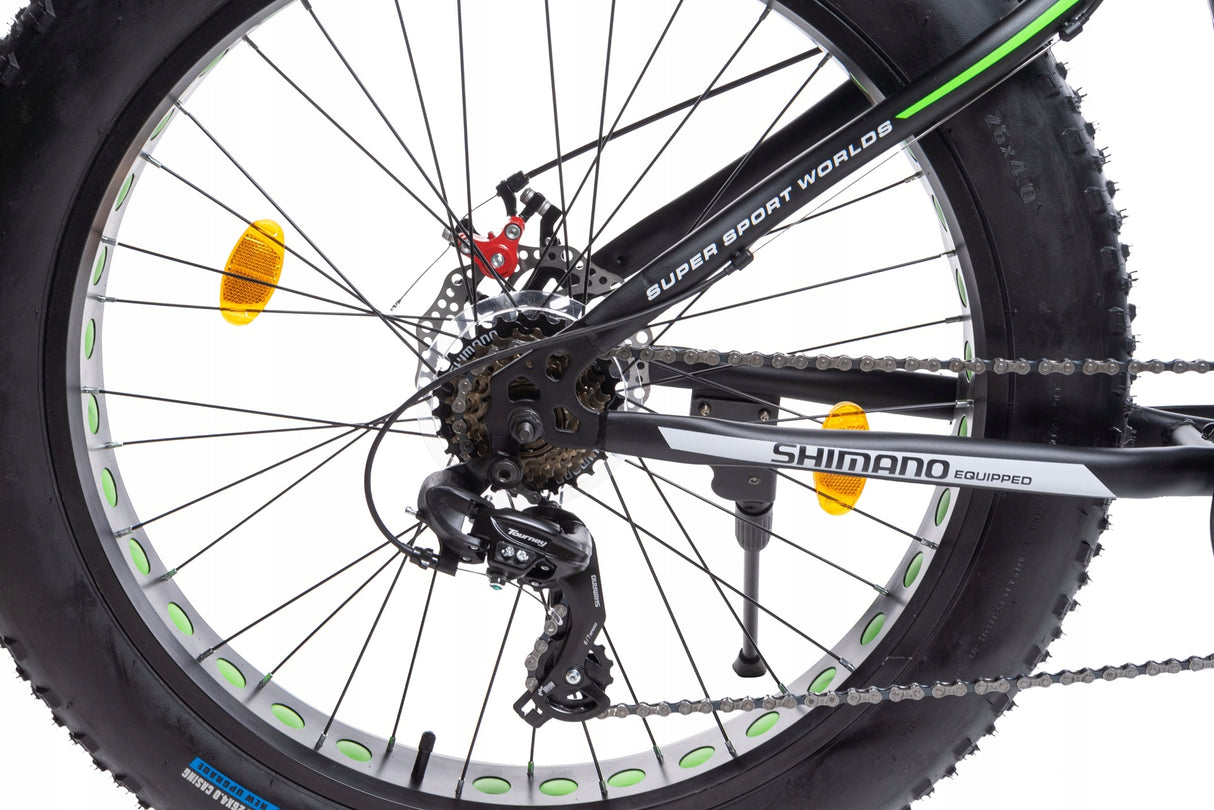 Rower Terenowy FATBIKE Szerokie Opony Stalowa Rama Przerzutki SHIMANO 26"