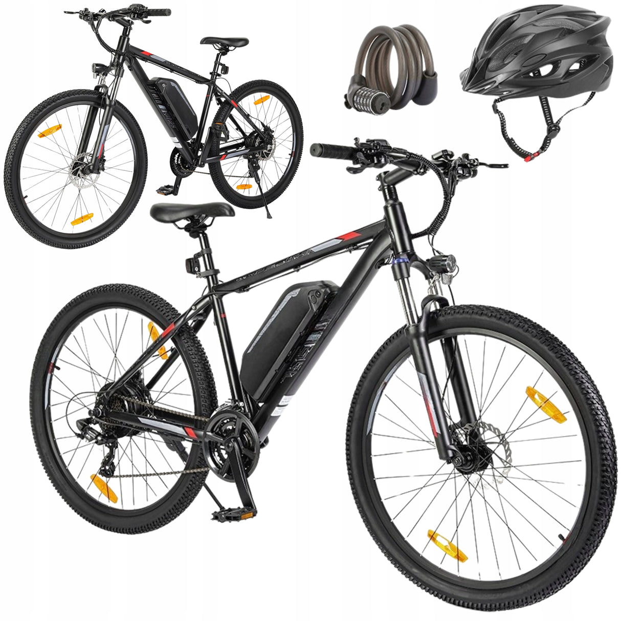 Rower Elektryczny Miejski Koło 29"Cal Czarny 250W Rama Aluminium 19" Cali