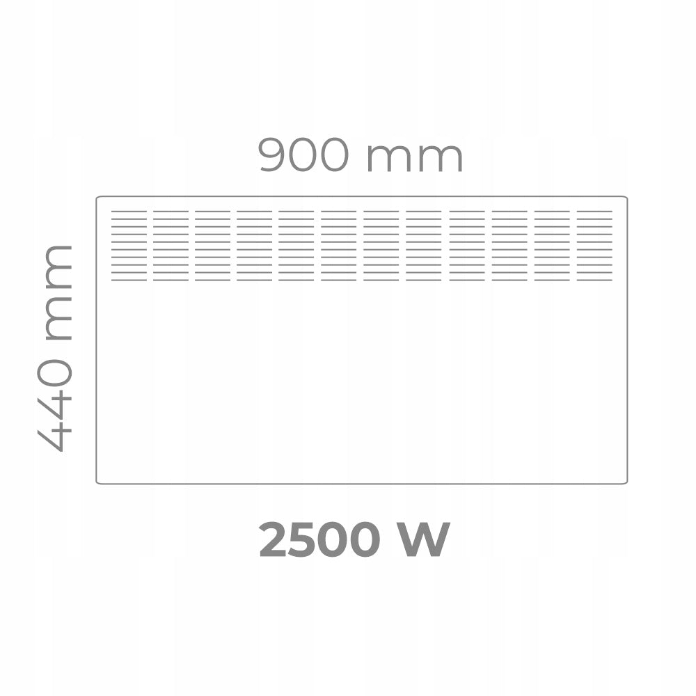 Grzejnik Ścienny Elektryczny Termostat Programator Konwektor 2500W Biały