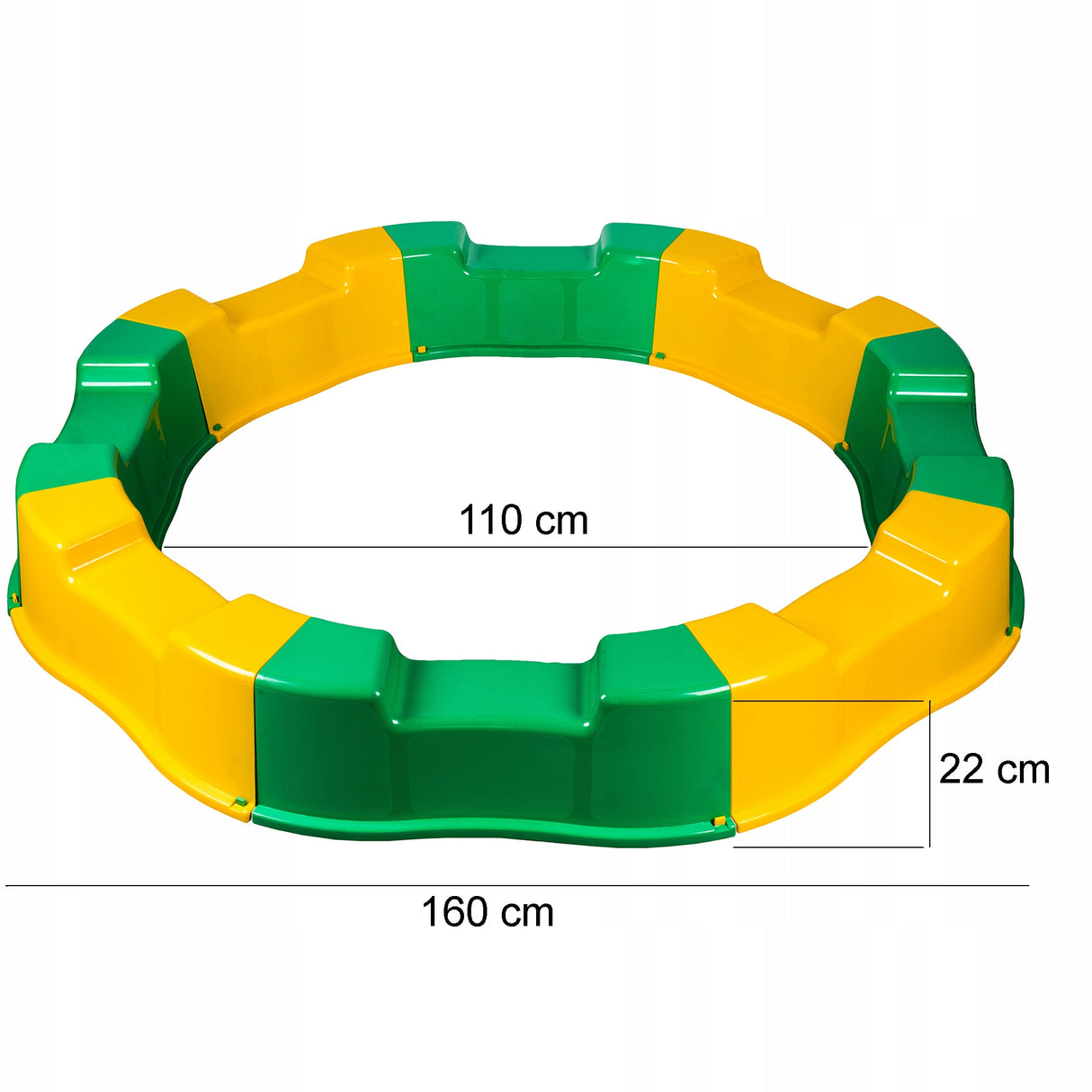Duża Piaskownica Żółto Zielona Plastikowa 12m + Dł 160Cm + GRATIS Zabawki
