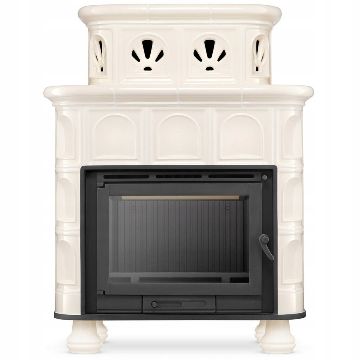 Piec Kominek Piecyk Koza Kaflowy Kominkowa Beżowa 13kW Ceramiczny Obudowa