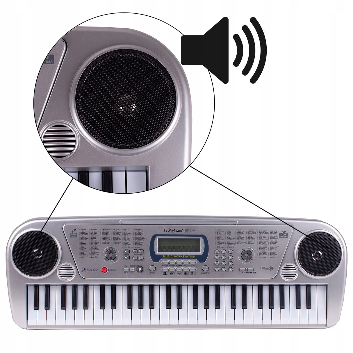 Keyboard Pianinko z Mikrofonem Organy 54 Klawisze do Grania Wyświetlacz Led
