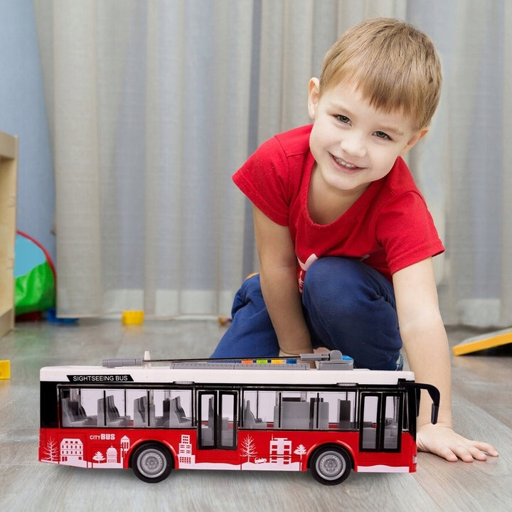 TROLEJBUS AUTOBUS ŚWIATŁA OTWIERANIE DRZWI ELEKTRYCZNY INTERAKTYWNY 1:16