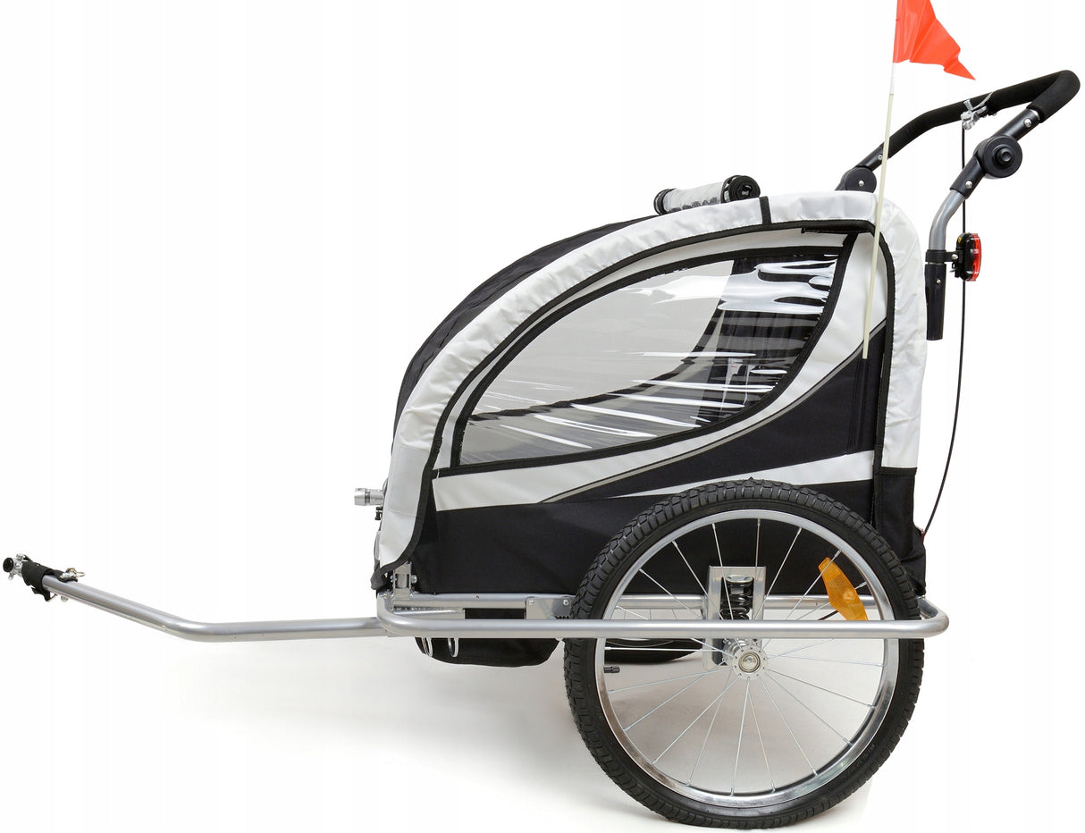 Przyczepka Rowerowa z Amortyzatorem 3w1 Pro Led Jogger dla 2 Dzieci Zabawka