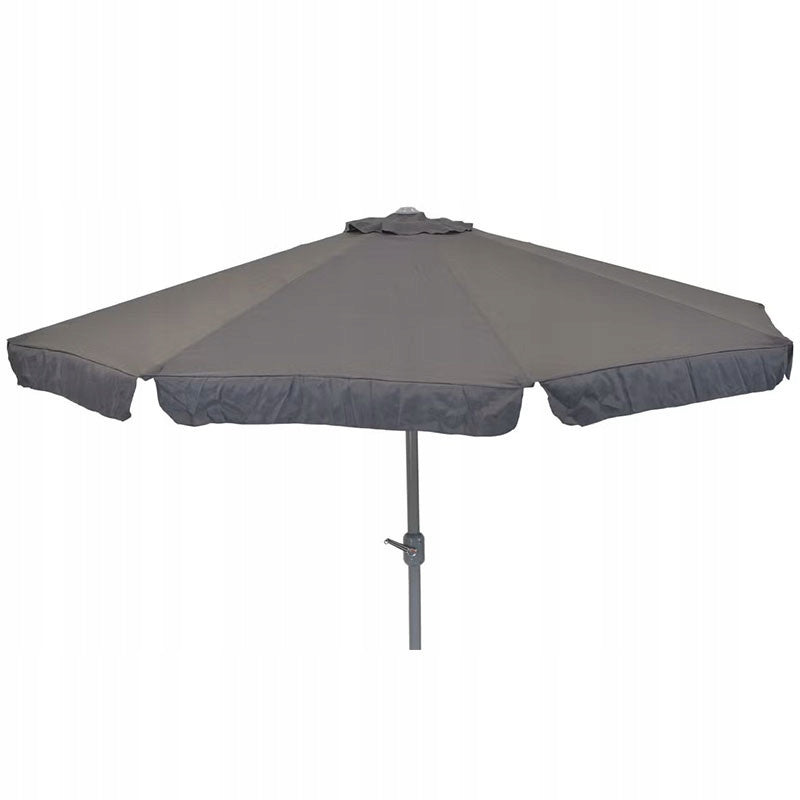 Parasol Ogrodowy 300 cm Szary na Korbkę Poliester (PES) Drążek Aluminiowy