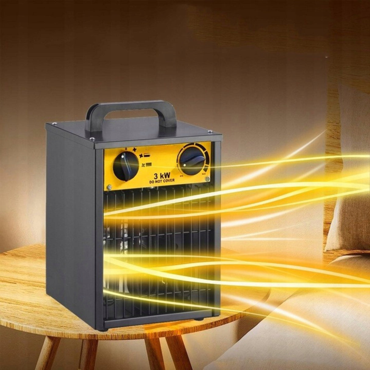 Nagrzewnica Elektryczna Grzejnik Dmuchawa Mocna 3000 W 3kW z Termostatem