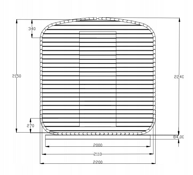 Sauna Ogrodowa z Piecem na Drewno Quadro 185 cm Zestaw Szwedzkie Drewno